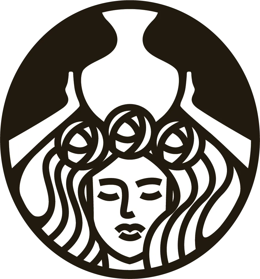 minimalist single-line art illustration of a graceful greek goddess silhouette